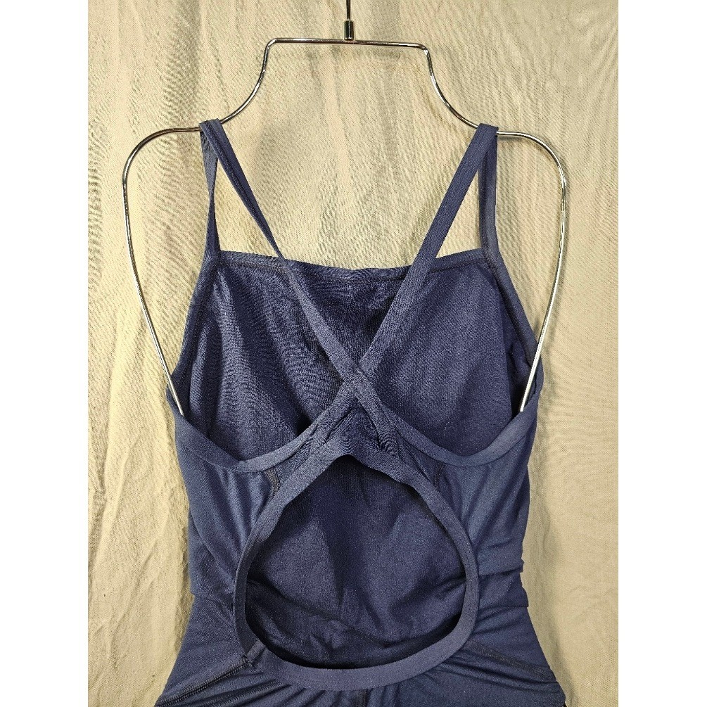 Speedo Endurance+ Womens Navy Blue Crossback One Piece Swimsuit Size 8/34
