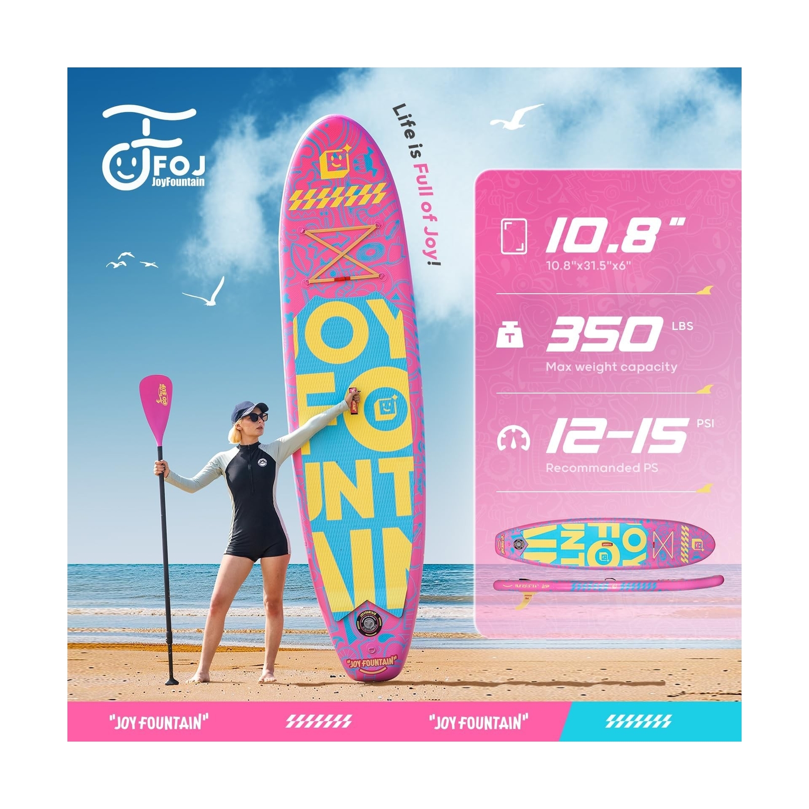 Inflatable Paddle Board,10.8’x31.5″x6″ Stand Up Paddle Boards,Premium SUP Boa…