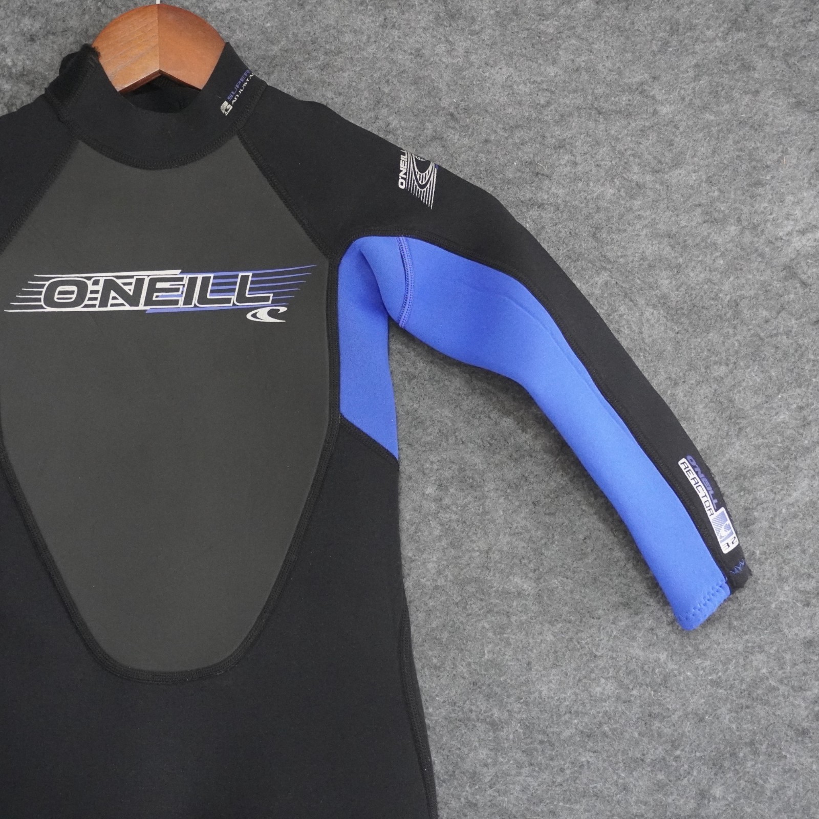 O’Neill Reactor 3/2 Wetsuit Womens 6 Front Zip Surf Full Body Neoprene Blue Blac