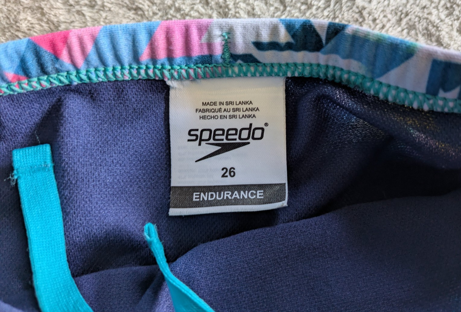 SPEEDO Swim Briefs Boys Youth 26 Blue Pink Yellow White Swimsuit