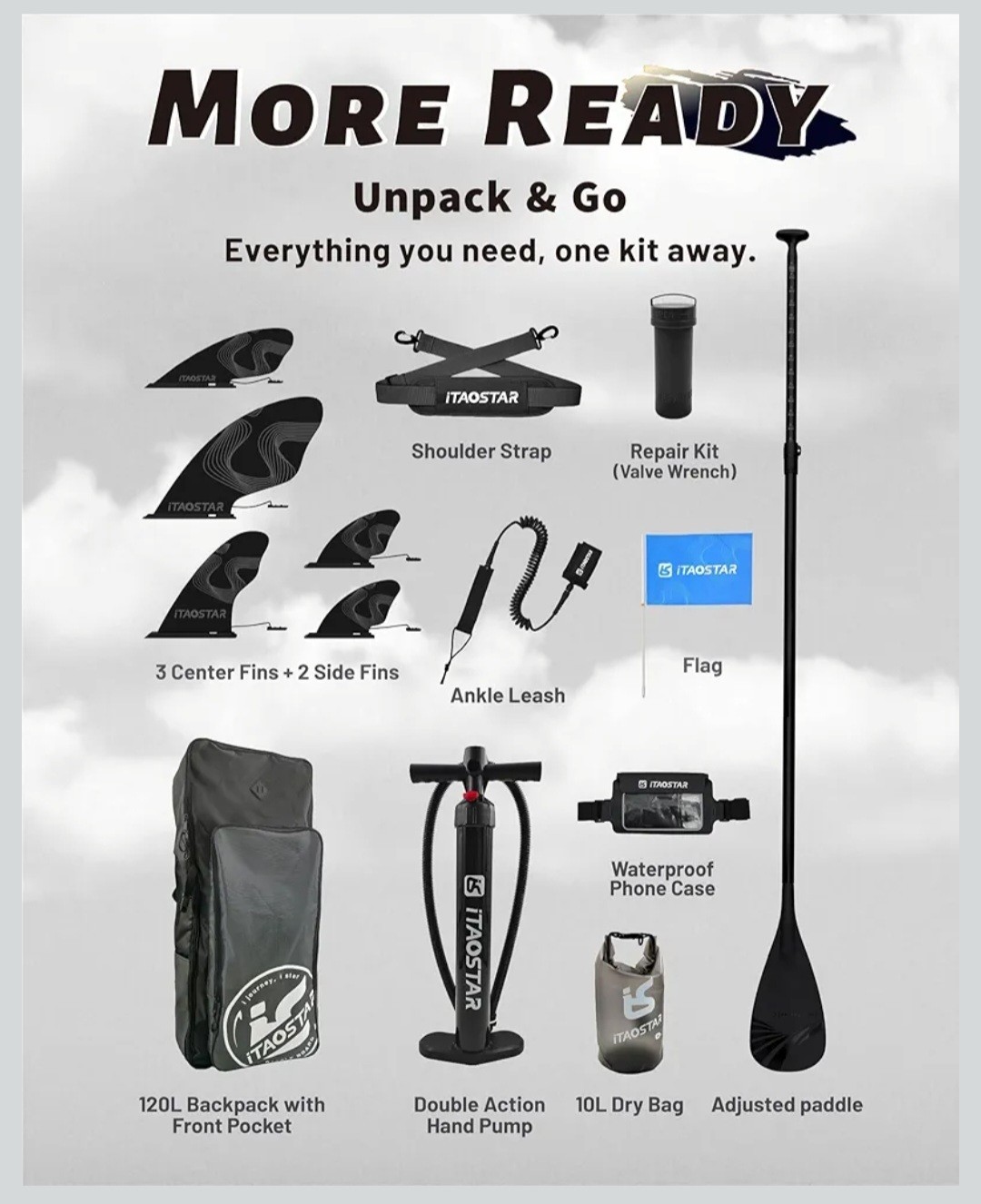 iTAOSTAR 11’6″ x 35″ Extra Wide Inflatable Stand Up Paddle Board Kit N26A