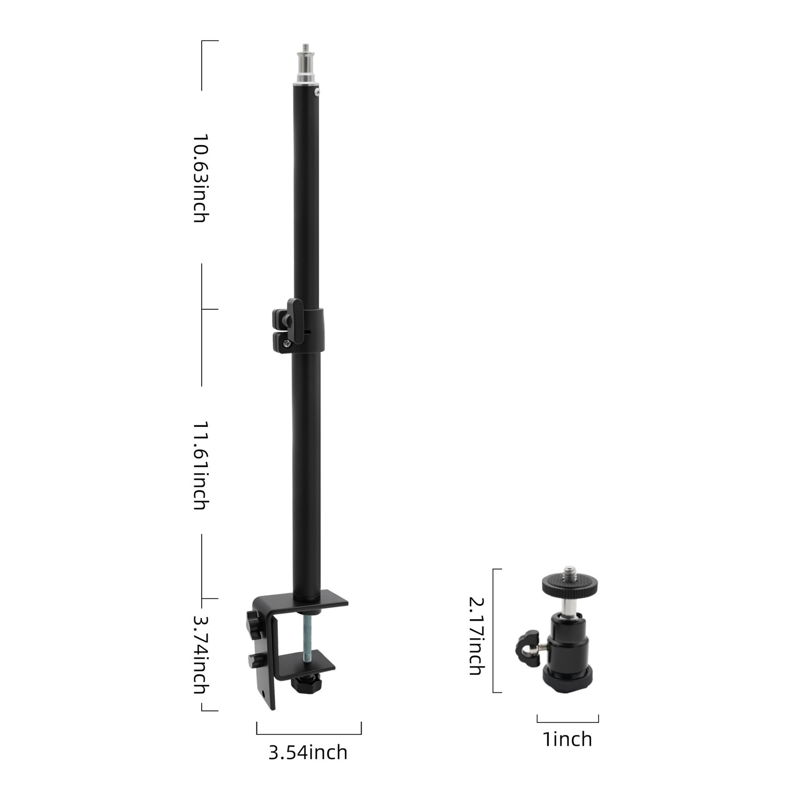 Camera Desk Mount with C Clamp, 18″-23″ Adjustable Desktop 18″ – 29″, black