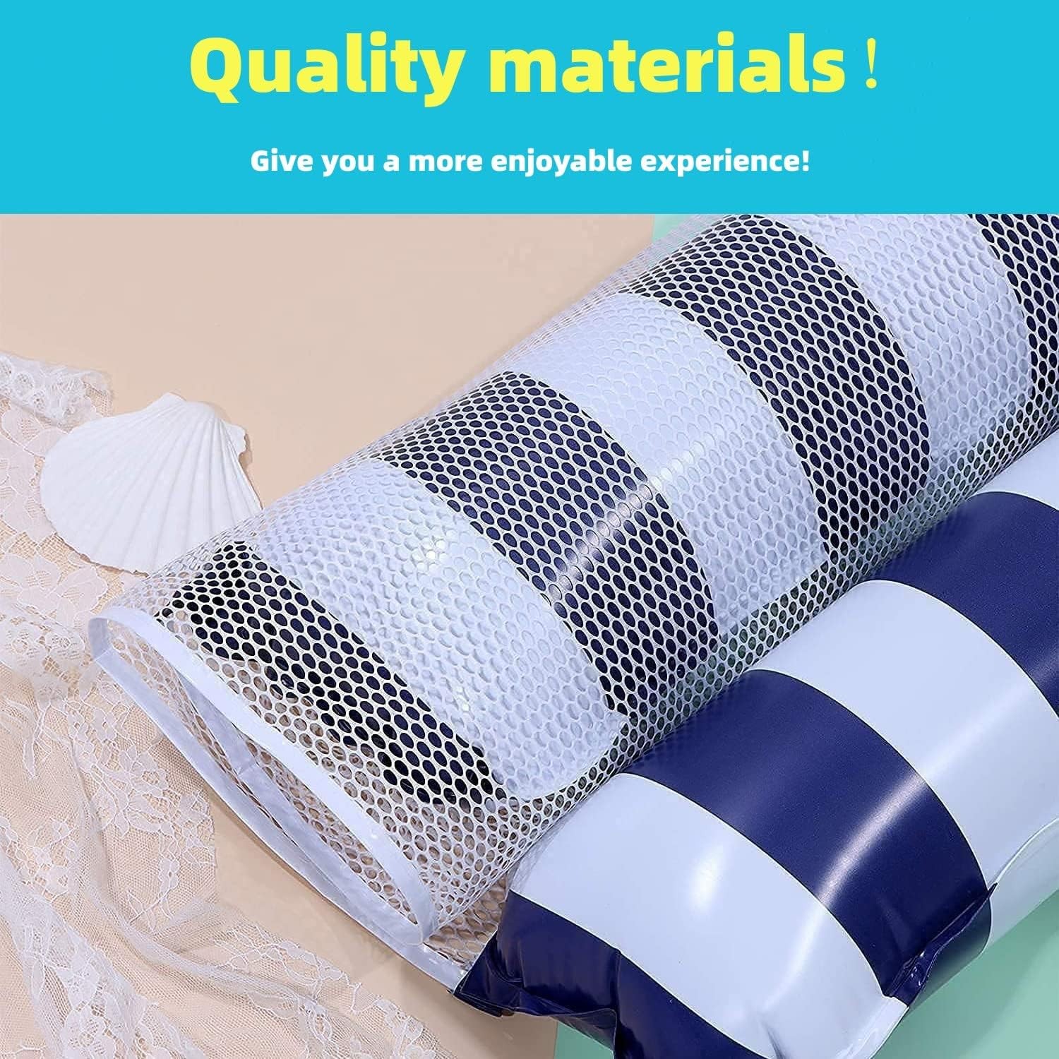4 Pack Upgrated XL Water Pool Floats, 4-in-1 (Hammock, Saddle, Lounge Chair, Dri