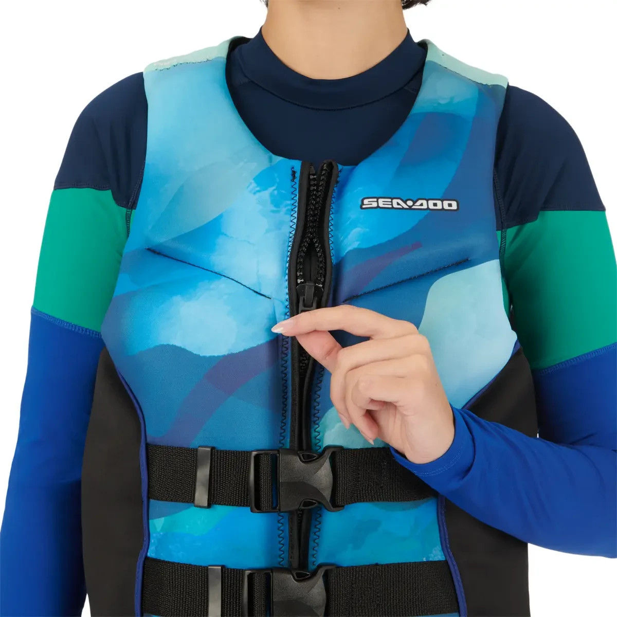 SEA-DOO AIRFLOW SUNSET PWC UNISEX MEN-XL / WOMEN-2XL LIFE JACKET PFD BLUE