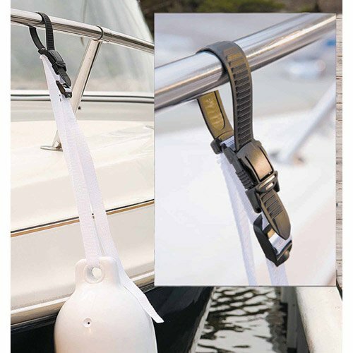 Pontoon Boat Fender Strap Adjustable 4″-22″ White Strap Boat, Yacht | A2