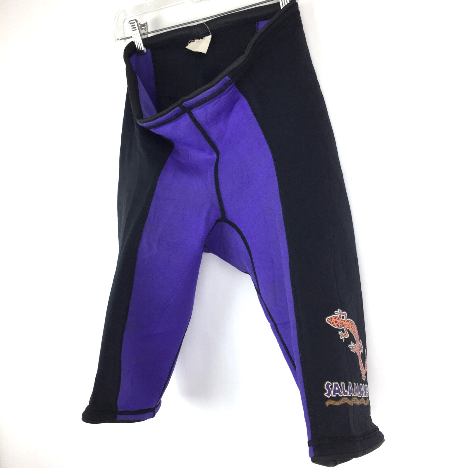 Vtg Salamander Mens Medium Purple Black Neoprene Watersport Shorts Swim Bottoms
