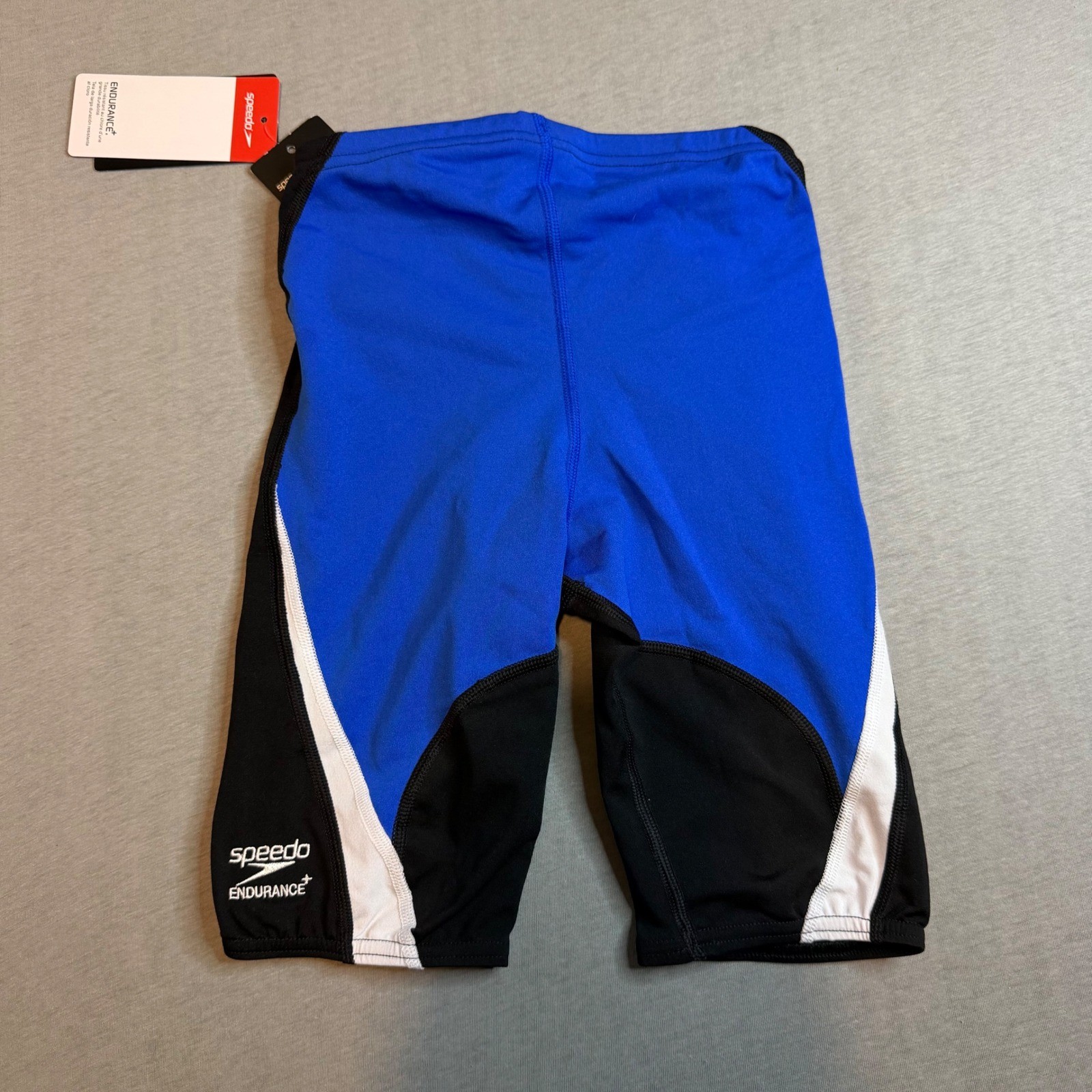 Speedo Endurance+ Jammer Swimsuit Mens 26 Black Blue 87052257976 NWT