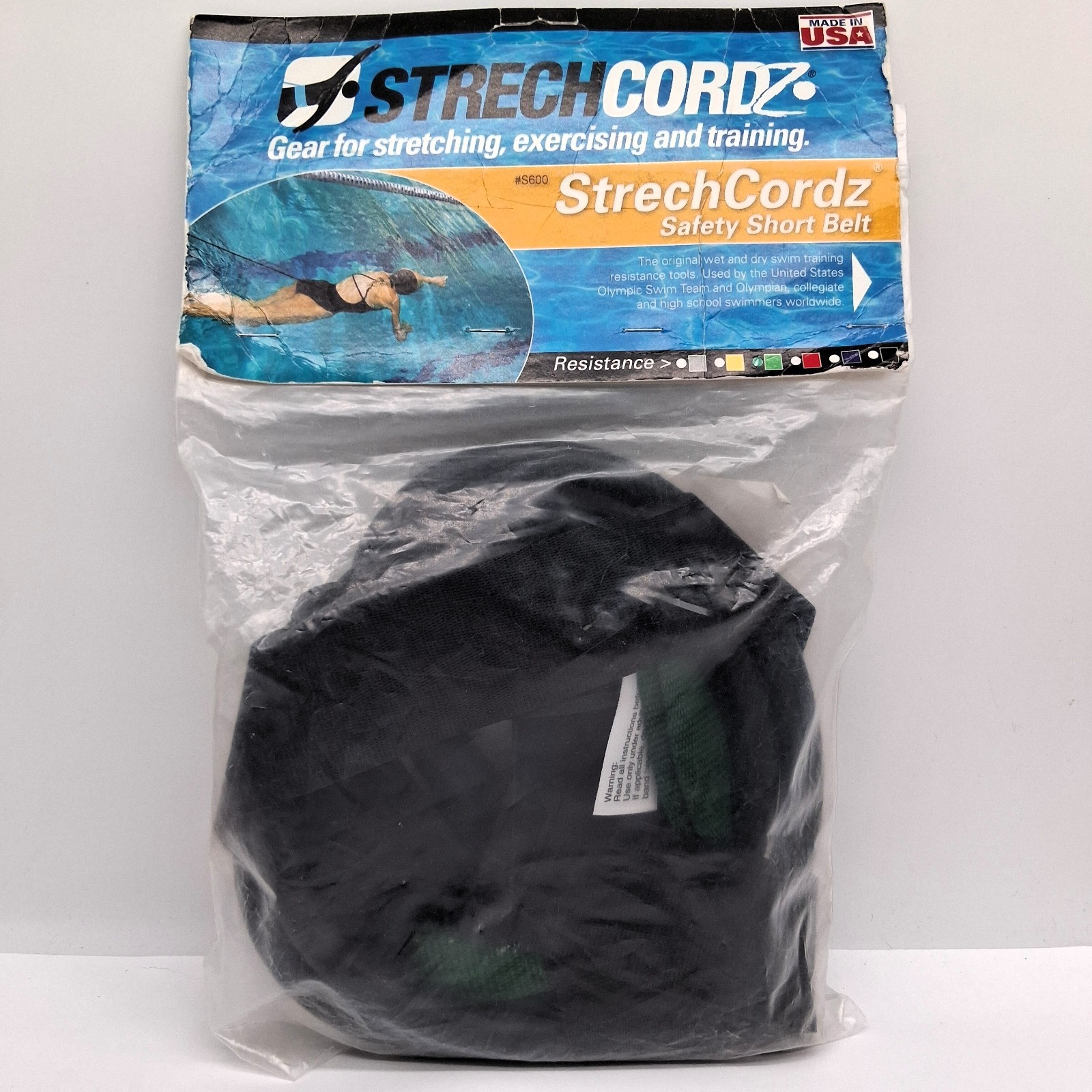 StrechCordz Long Belt Slider Pool Swim Training Belt 20 Foot Green 8-24 Lbs NEW