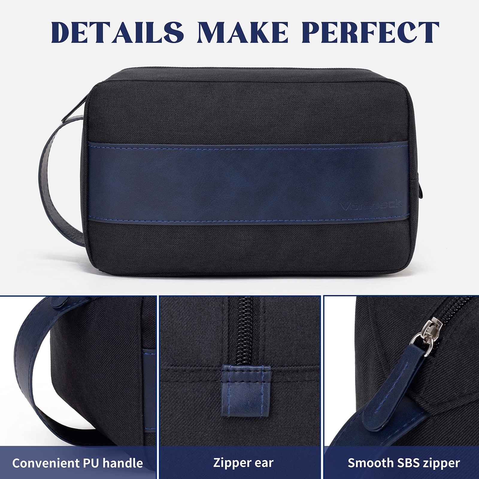 Vorspack Toiletry Bag for Men – Water Resistant Travel Bag for Toiletries, Li…