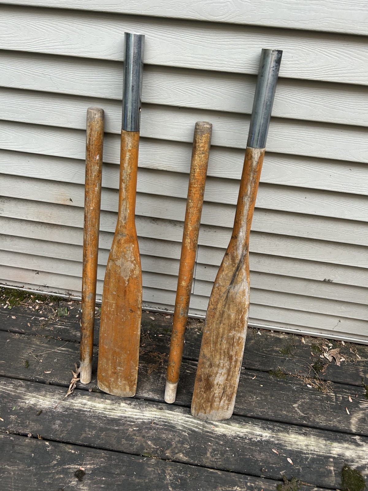 Vintage Wooden Collapsible Boat Oar Paddle Pair