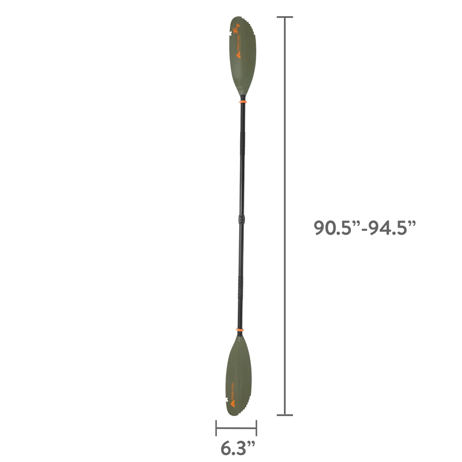 Green Fiberglass and Aluminum Fishing Kayak Paddle, 94.5 , W184