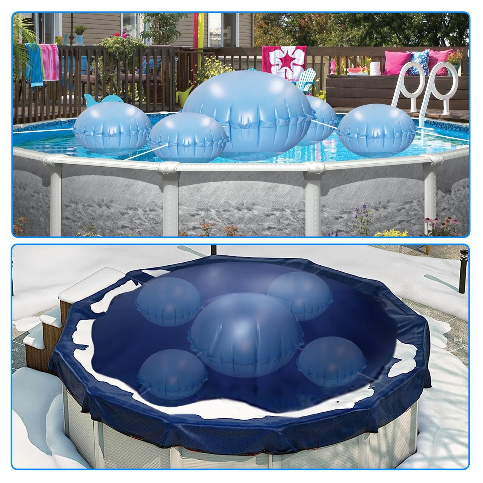 4+1 Combined Pool Pillows, Pool Air Pillow, Inflatable Pool Pillows for Above…