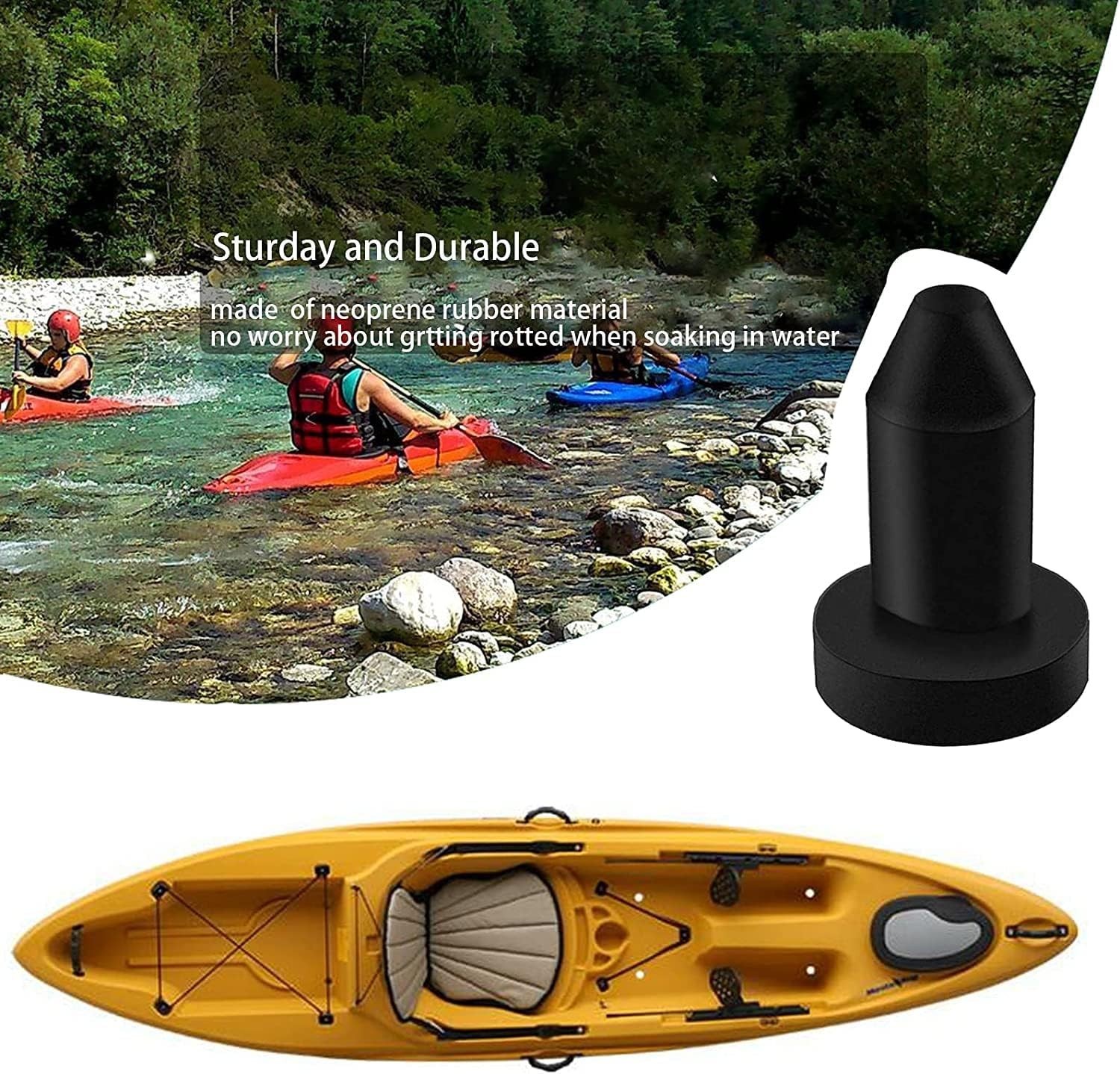 Universal Kayak Drain Plug Set – 8 Silicone Scupper Plugs for Various Models