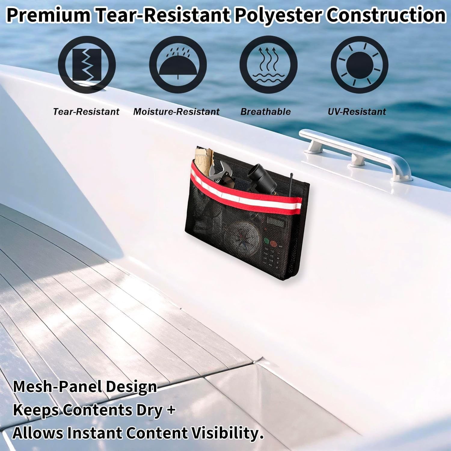 Waterproof & Breathable Marine Storage Bag W/ Hook & Loop Closure – 10″ x 7″ –