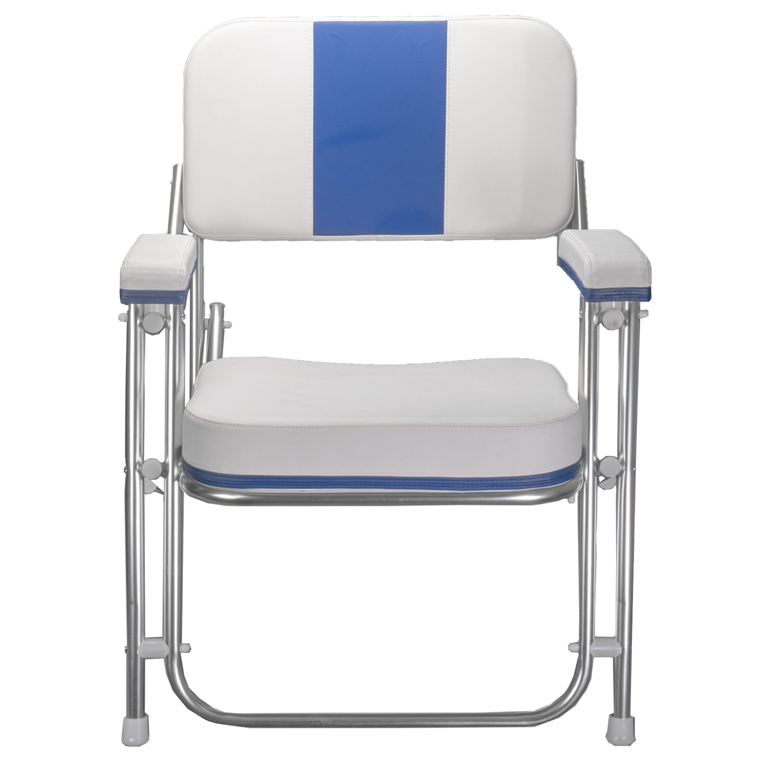 Pactrade Marine White Folding Deck Chair UV Resistant Vinyl 1″ Anodized Aluminum