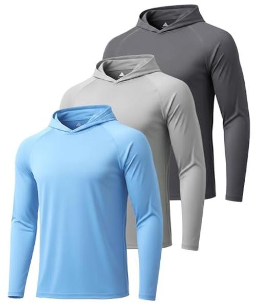 Men’s Sun Protection 3X-Large 3 Pack-light Grey / Light Blue / Dark Grey