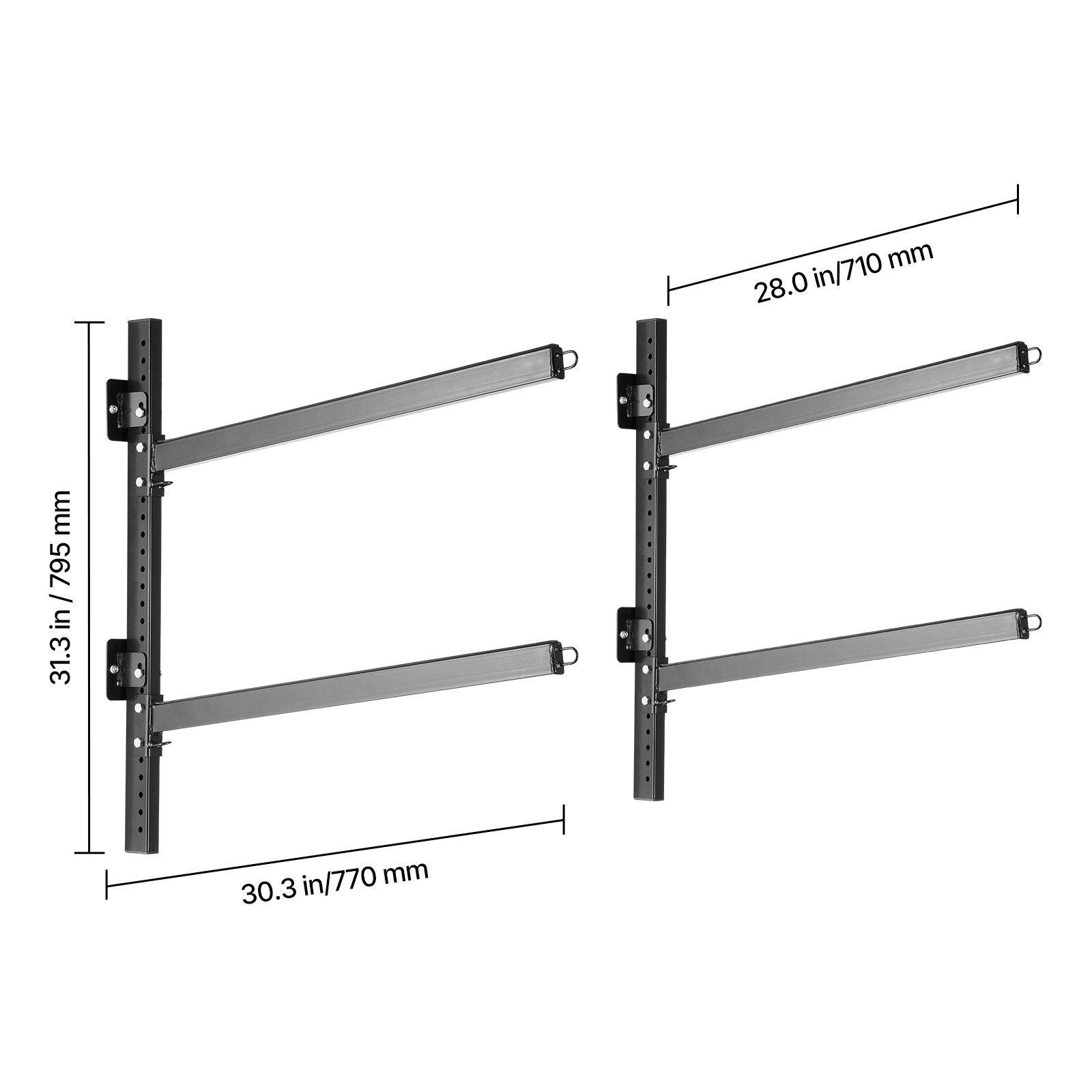 Uimoso Wall-Mounted 2 Kayaks Storage Rack Paddleboards Adjustable 200 lbs