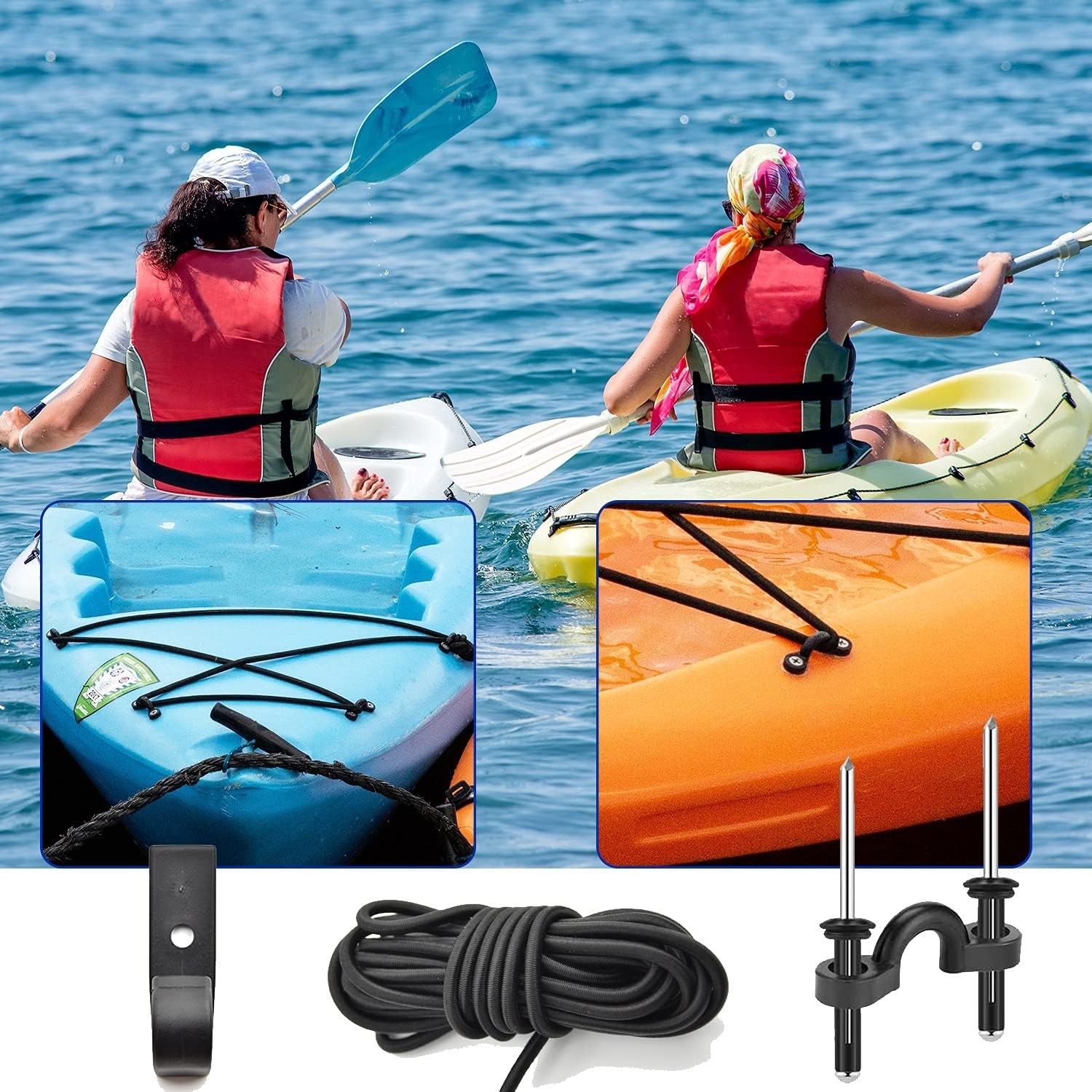 Kayak Carry Handle Rigging Kit -Kayak Canoe Carry Handles, 15 FT 6mm Elastic …