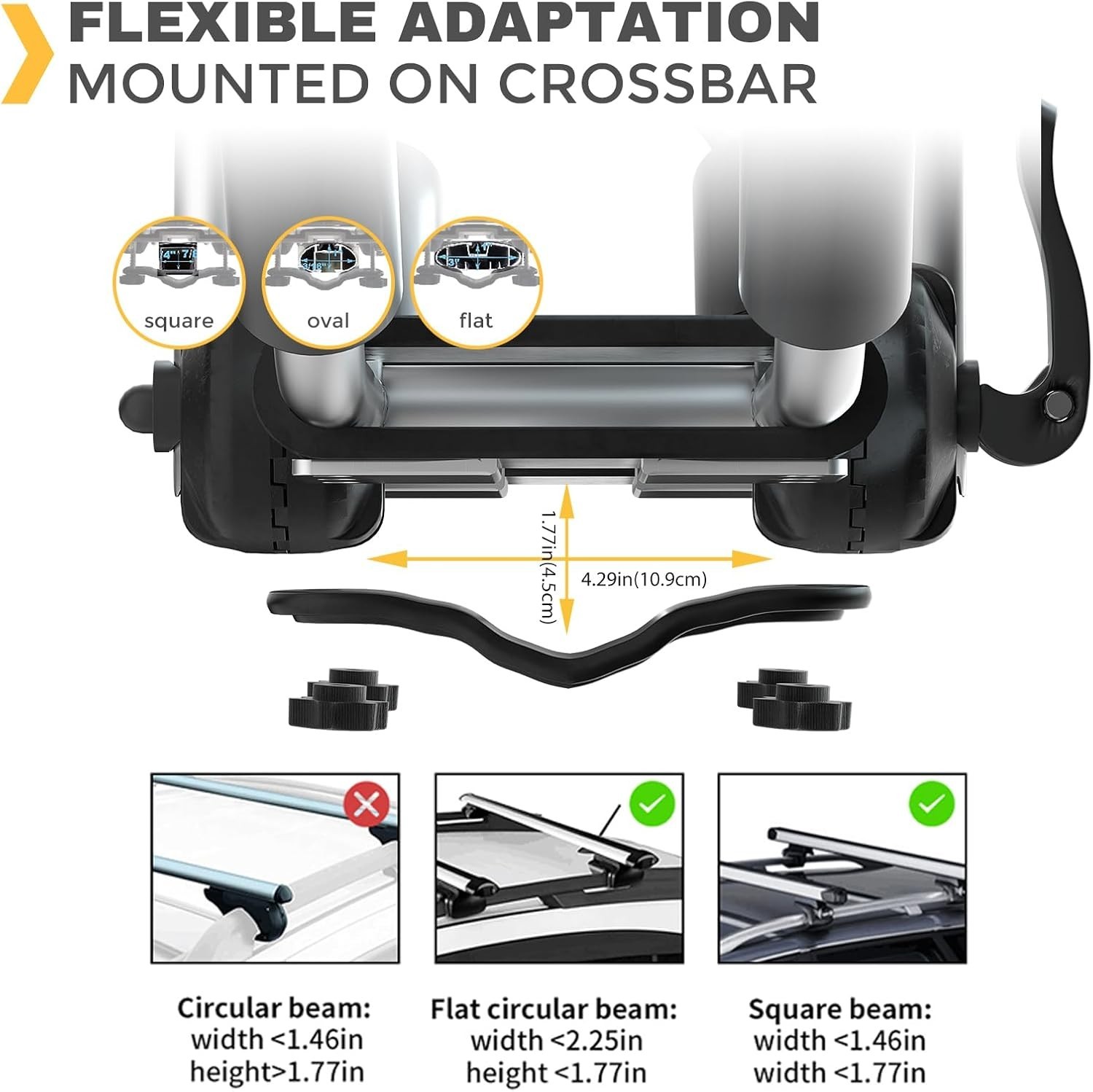 Folding J-Style Kayak Roof Rack – Universal Fit for SUVs, Cars & Trucks