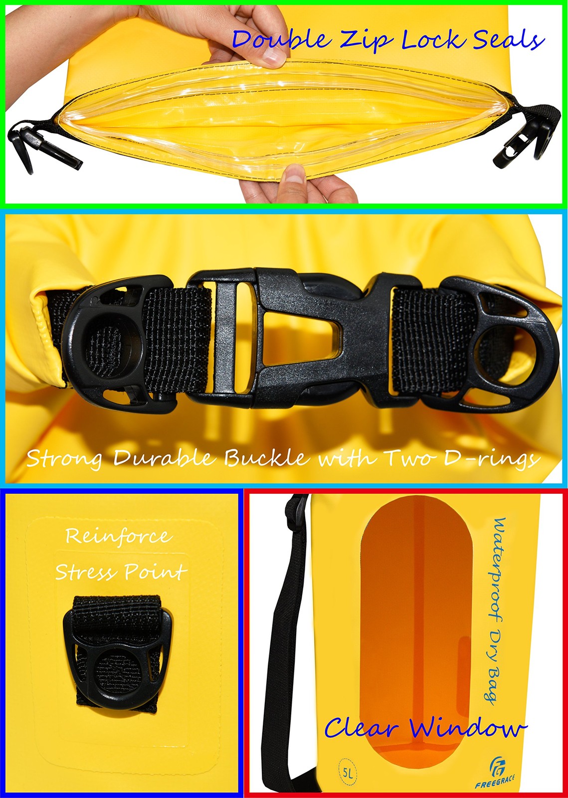 Waterproof Dry Bag Set of 3 – Submersible Dry Sack with Double Zip Lock Seals…