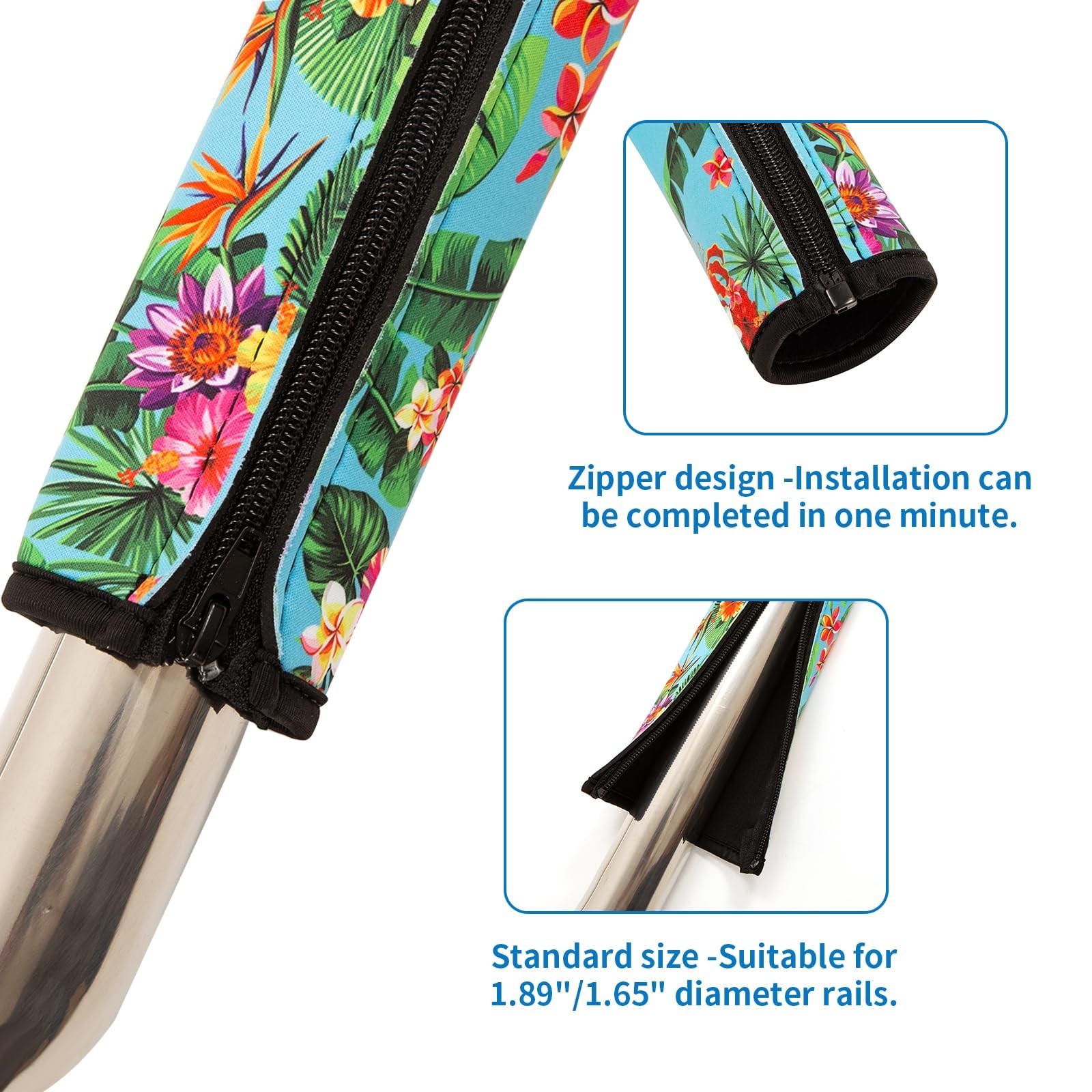4ft Neoprene Pool Handrail Cover with Zipper | Slip Resistant Grip