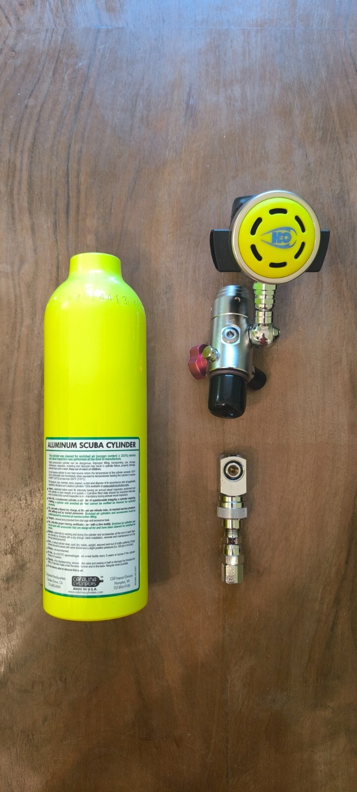 H2Odyssey Pony Bottle EAS2 with On/Off Valve for Diving