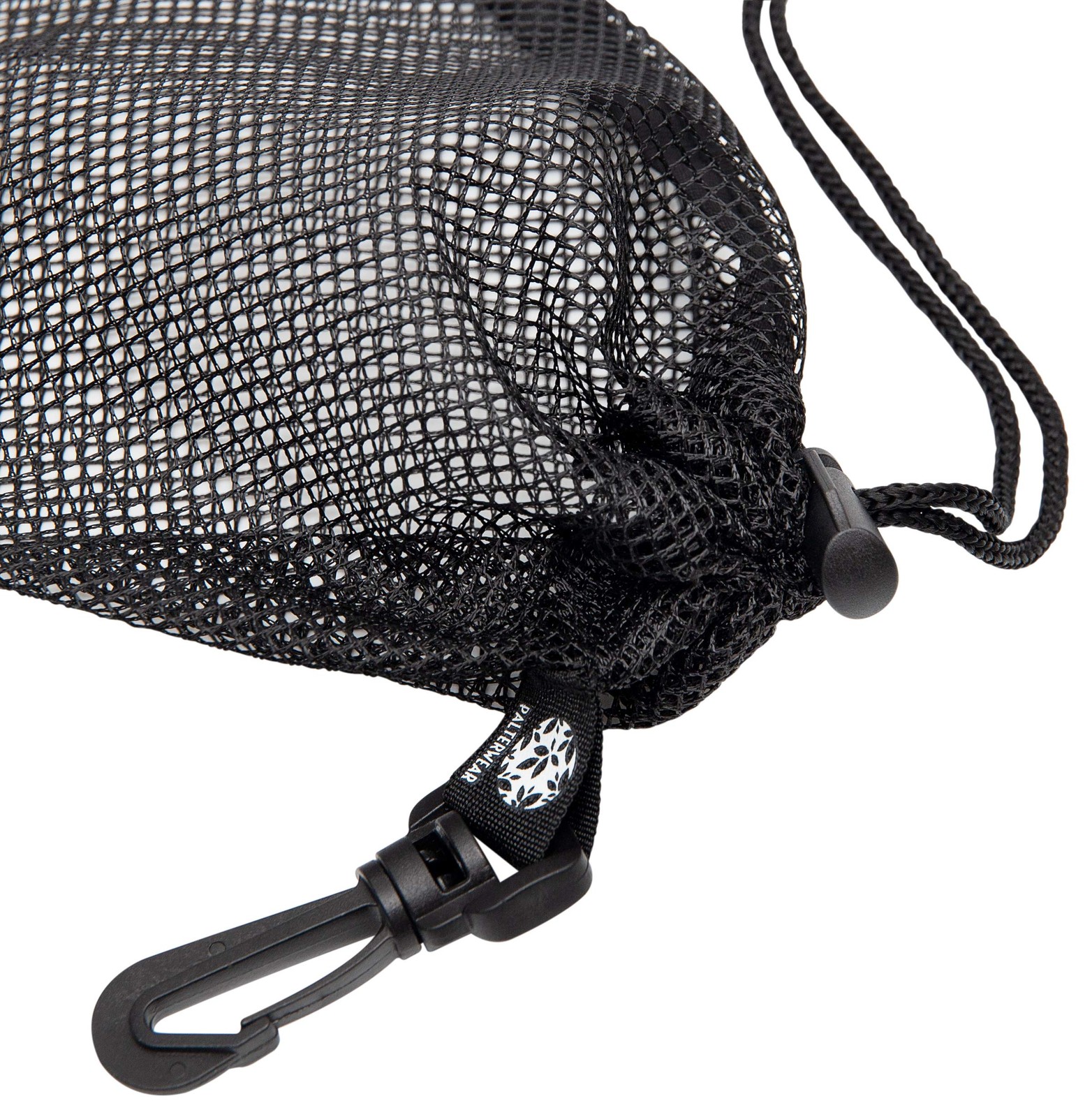 PALTERWEAR Small Mesh Drawstring Bag With Clip and Toggle 6 x 8 inch, Black