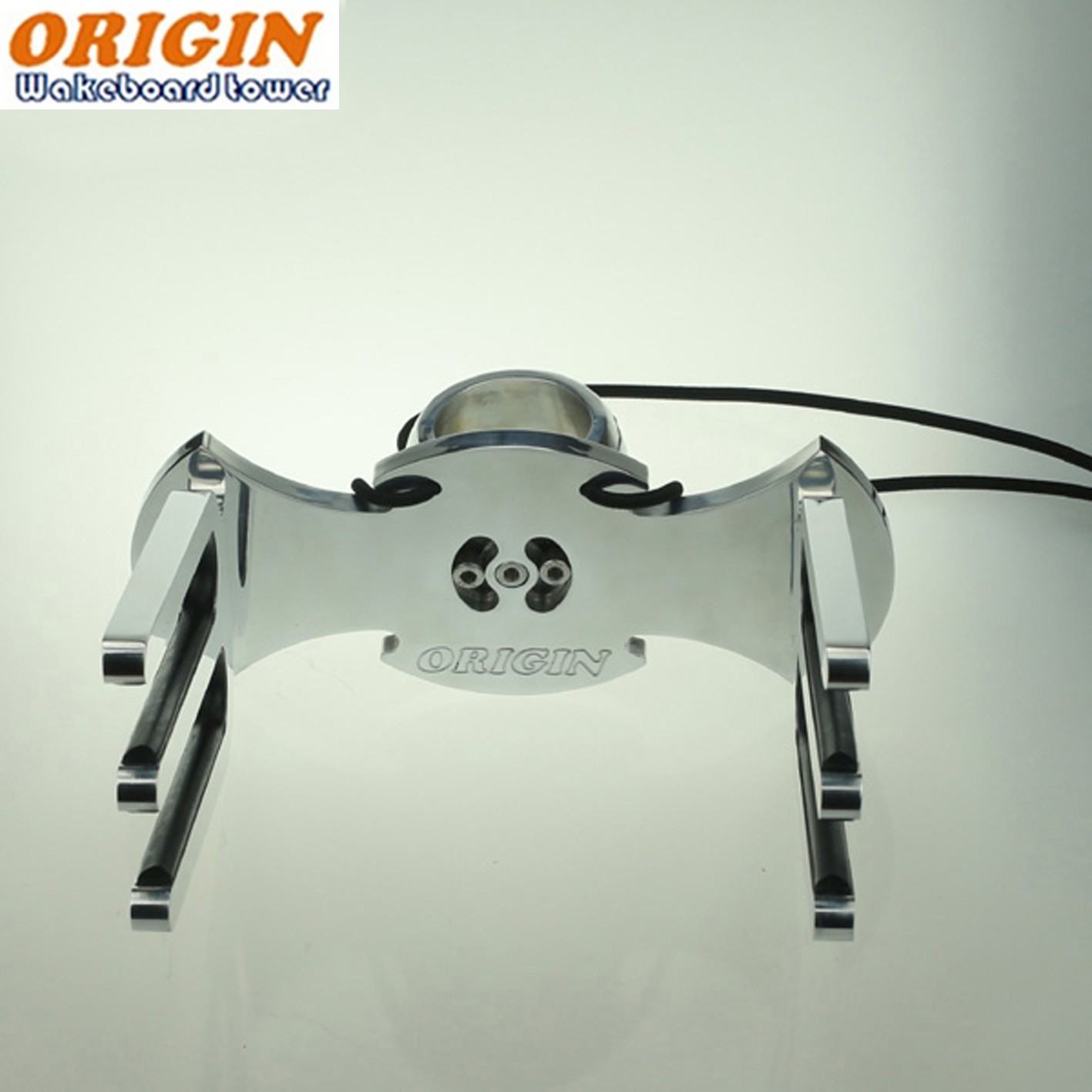 Origin Advancer Boat Wakeboard Tower Polished w/ 1 Wakeboard Tower Rack 5 Yr Wty
