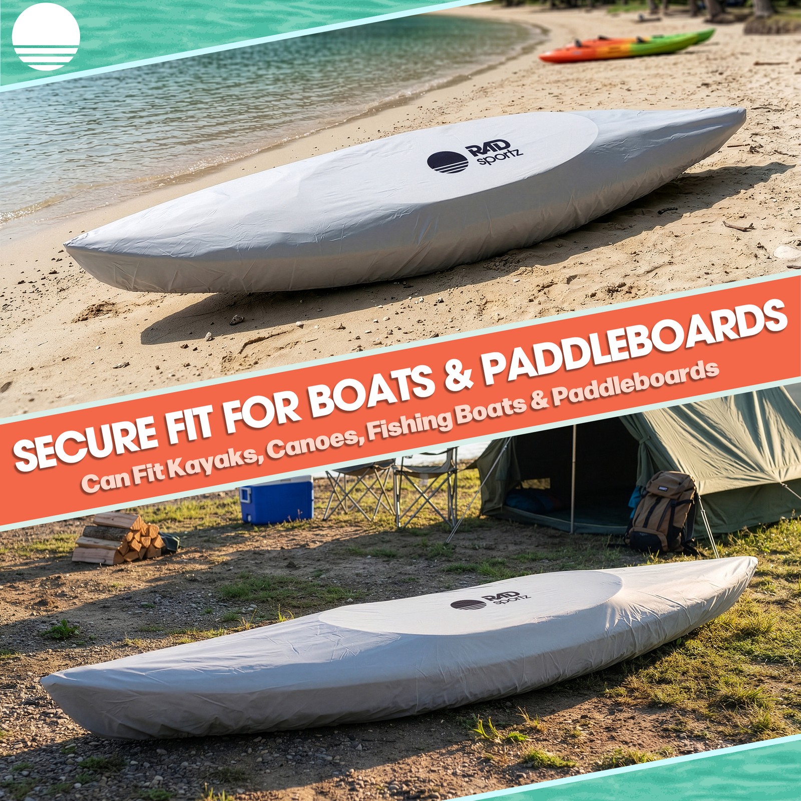 RAD Sportz Kayak Cover for 10.8 to 12ft Canoe, Paddle Board, SUP or Boat