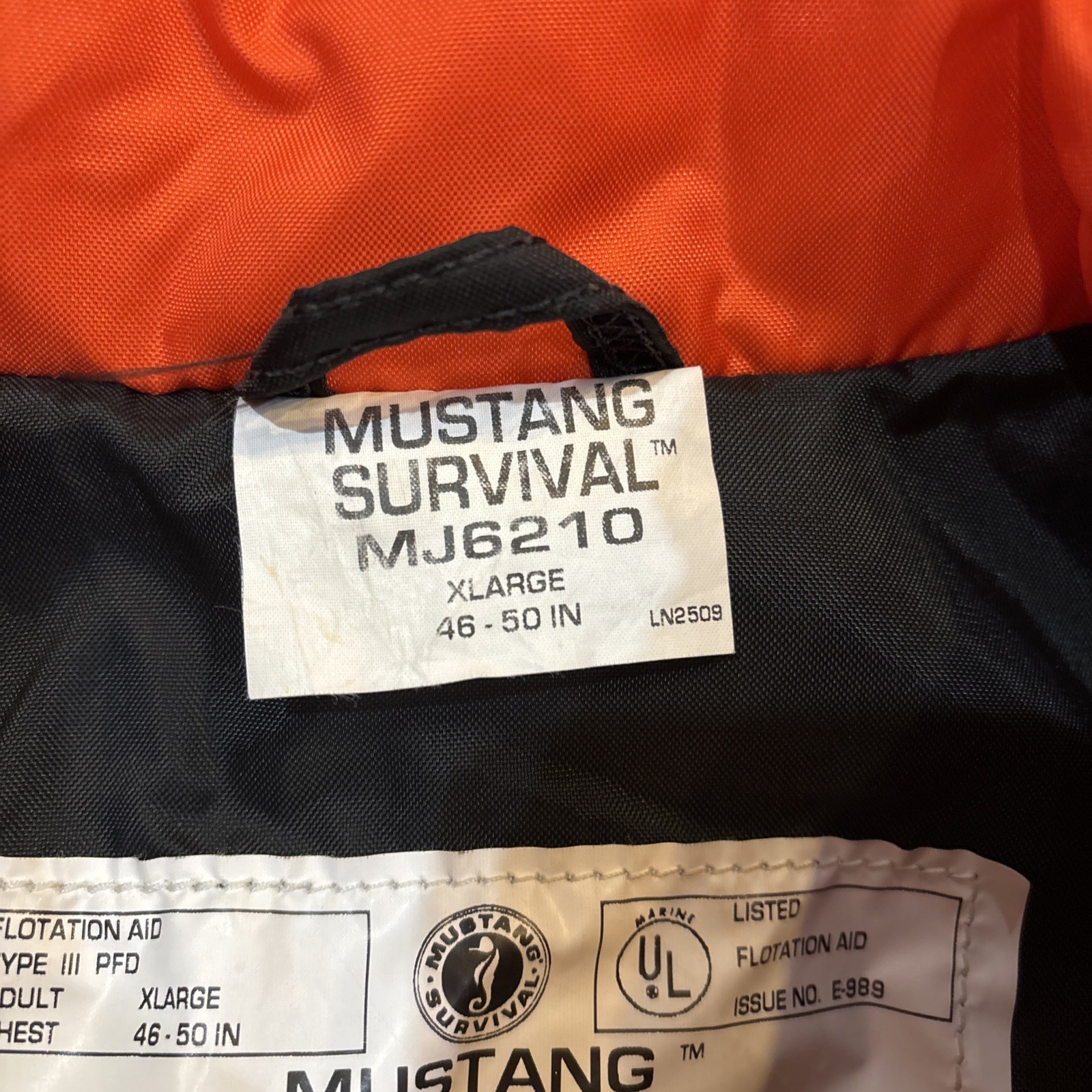 Mustang Survival High-Viz Flotation Bomber Jacket Orange Size XL 46-50