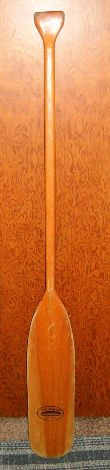 Vintage Canoe Paddle Wood 60” Feather Brand One Piece Of Wood