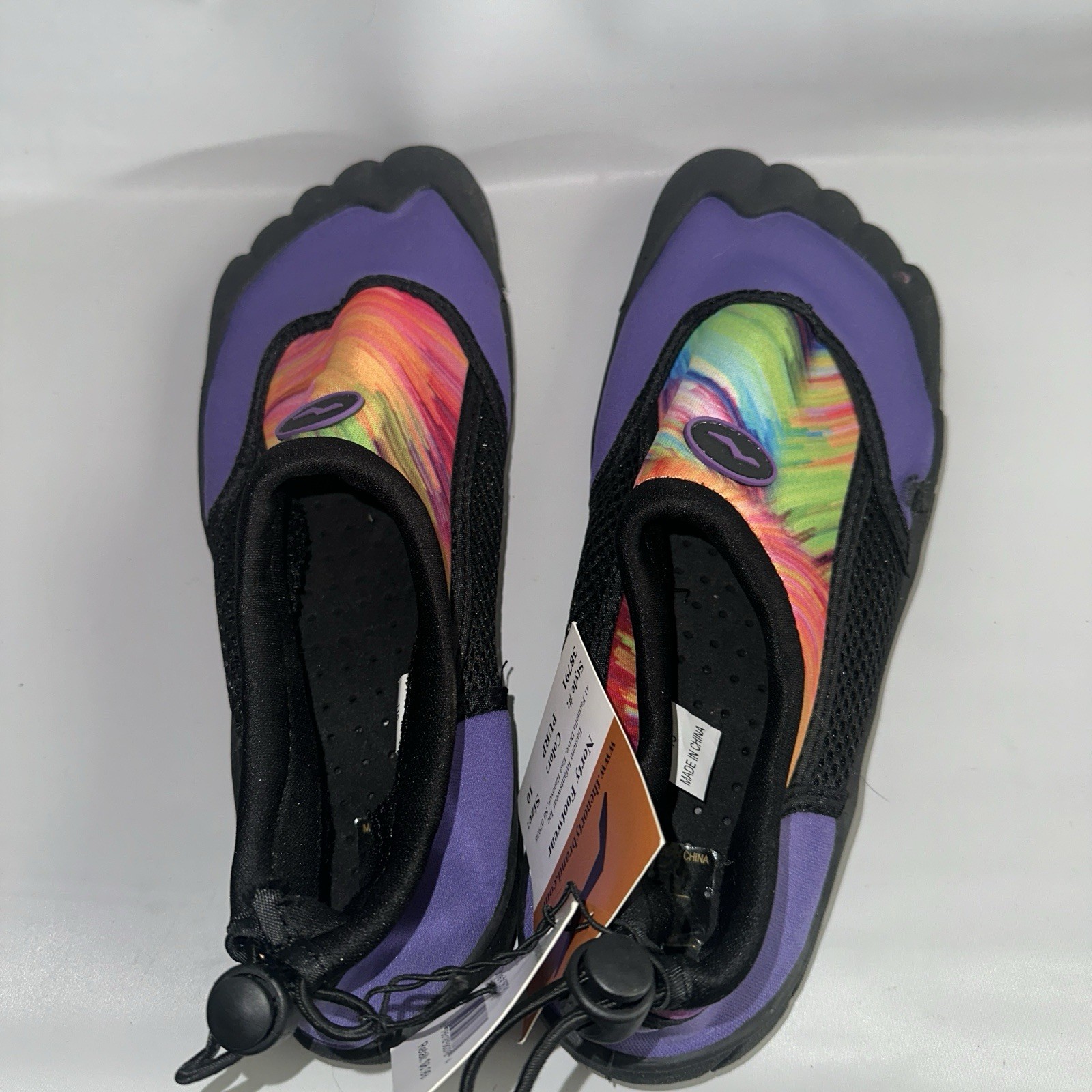 Norty Footwear Size 10 M Black Purple Womens Water Shoes New NWT