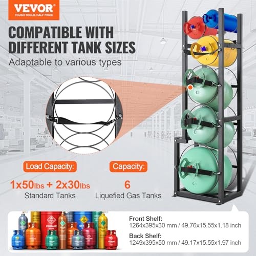 Refrigerant Tank Rack – 1 x 50lb, 2 x 30lb & 3 Small 12.99″ x 15.55″ x 49.76″