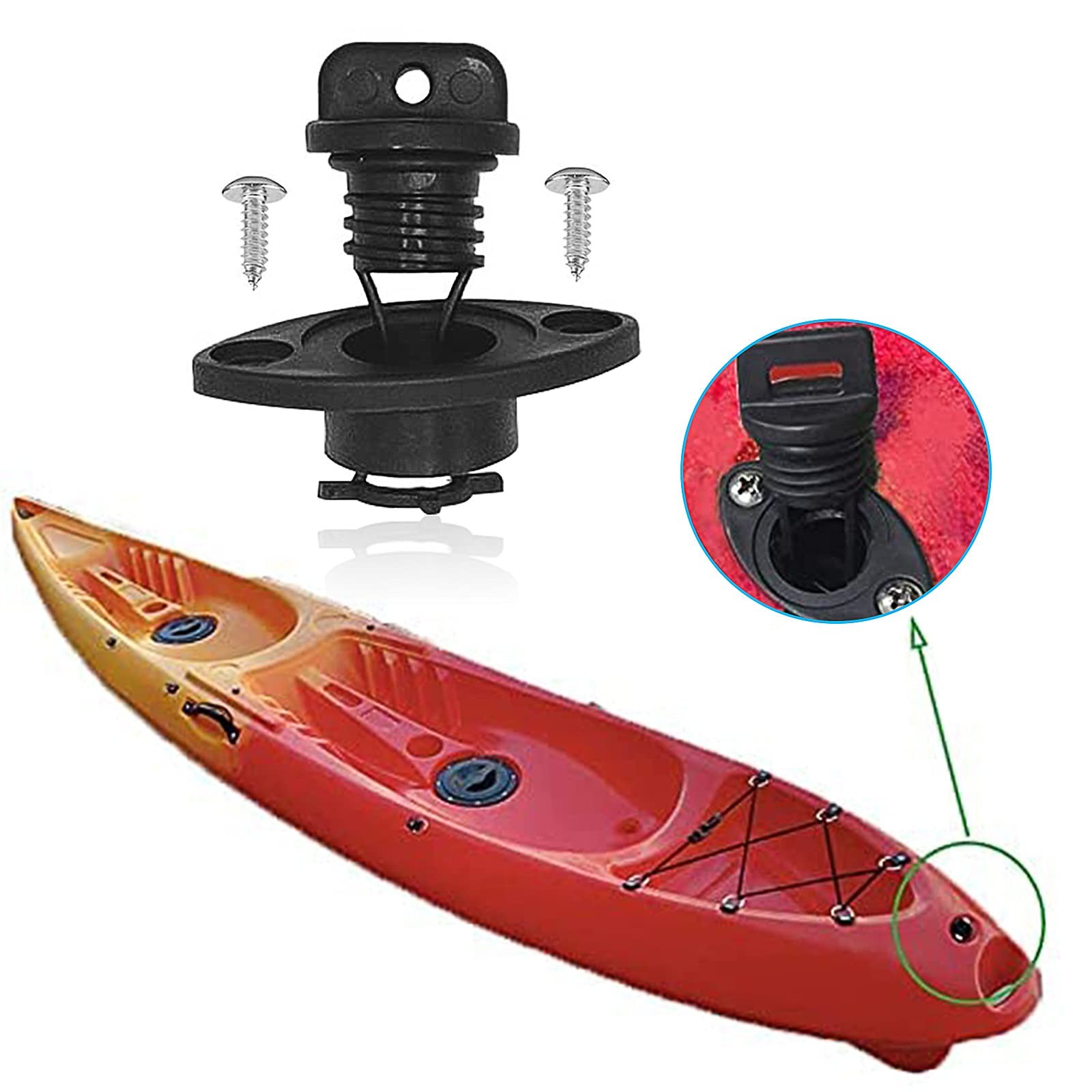 Kayak Scupper Plugs Drain Bung Kit 25mm 1 Inch Plastic Rubber For Boat Canoe