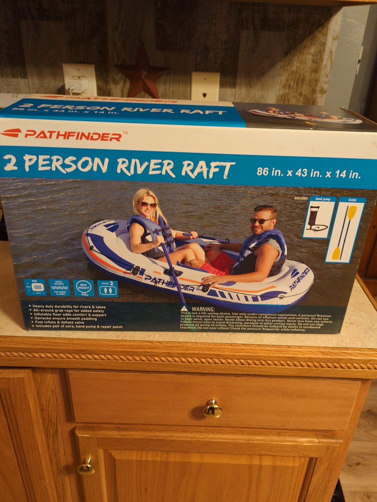 Pathfinder WM134115 2 Person Inflatable Raft Boat