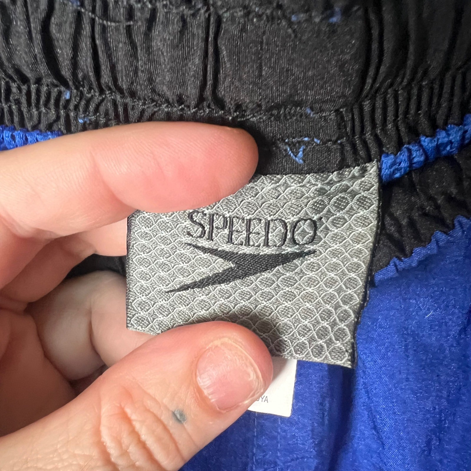 Speedo Men’s Swim Trunks Blue Nylon Water Repellent Pocket Large Beach