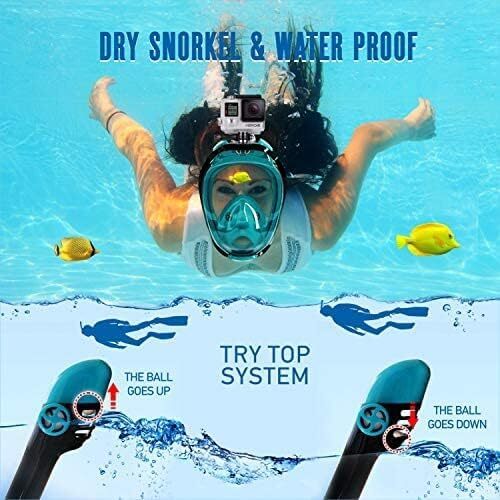 IClique Ocean LINE Full Face Snorkel Mask Flat – Diving Set 180 Panoramic View