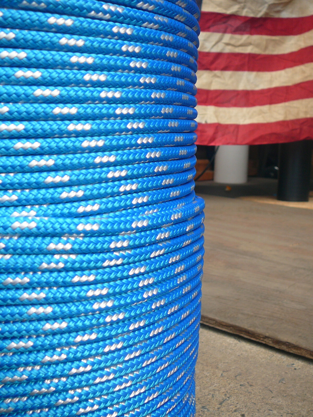 Sailboat Rigging Rope 1/4″ x 100′ Blue/White Double Braided Sheet Halyard Line