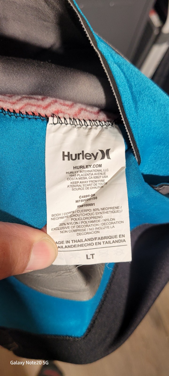 Hurley Fusion 403 Men’s Full Wetsuit Tie-Dye Black/Gray Size LT