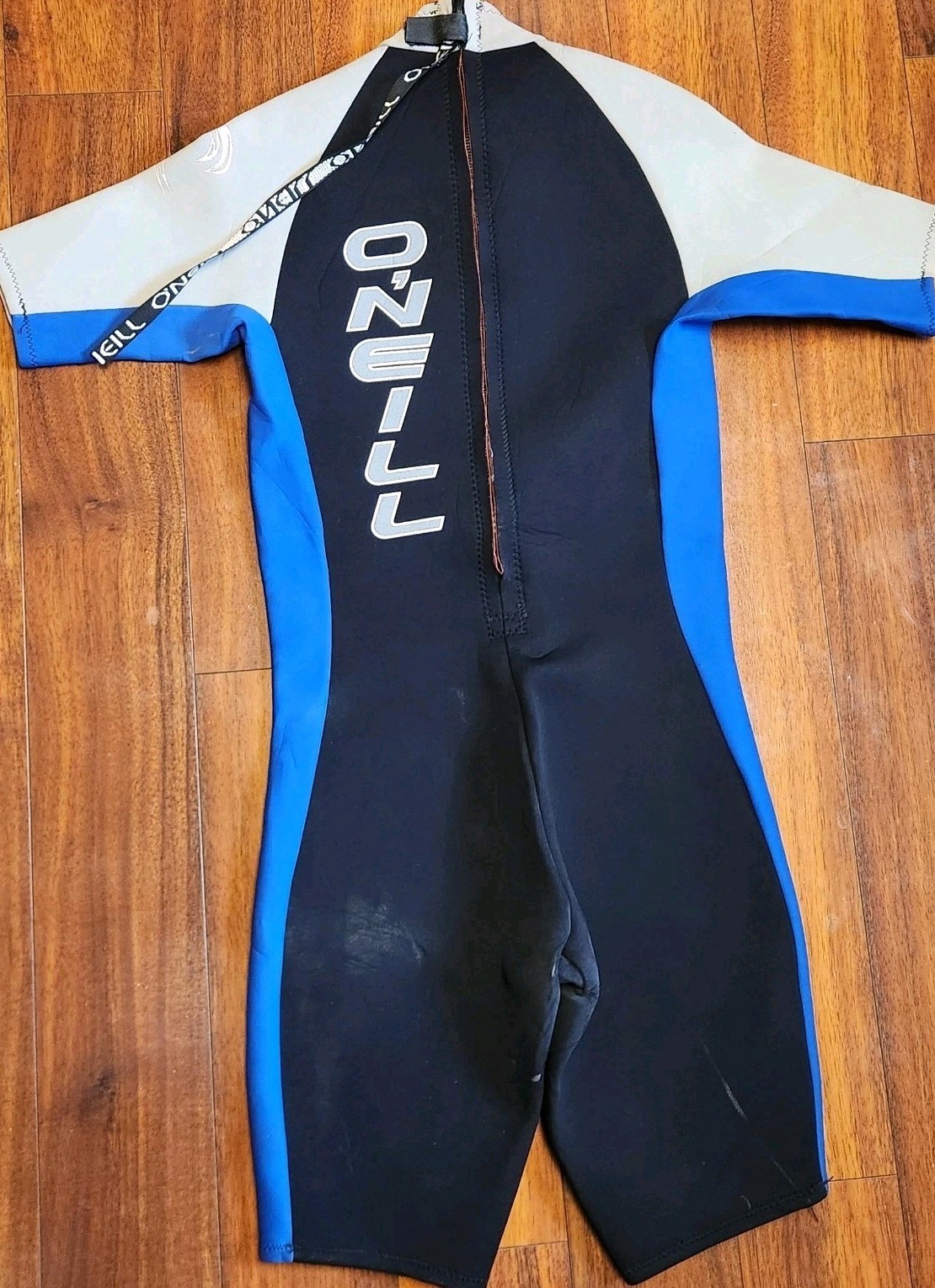 O”NEILL Reactor 2/3 WetSuit XL #7157 USA MADE Vintage Black Blue Gray Back Zip
