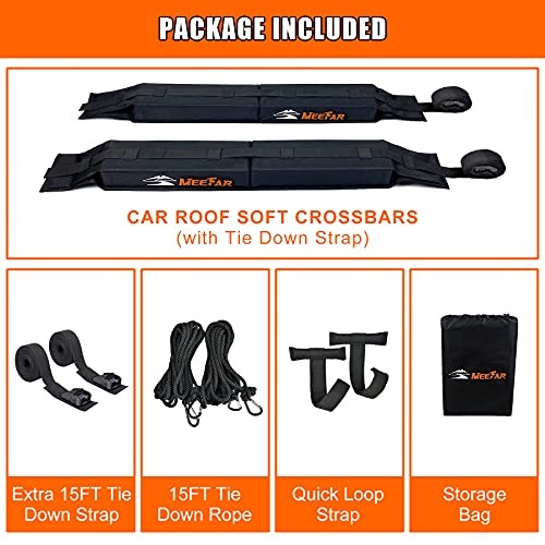 Universal Car Soft Roof Rack Pads Luggage Carrier System Use without Cross Bar