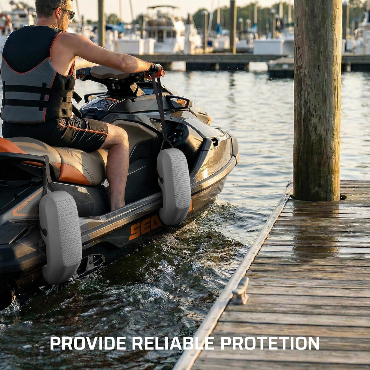 Premium PWC Fenders 2-Pack – Jet Ski Bumpers with Secure Grip & Compact Storage