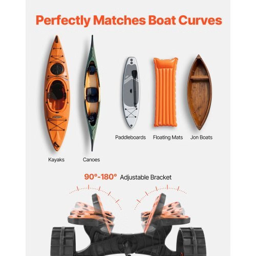 Kayak Cart, 300 lbs Load Capacity, Foldable Kayak Trolley with 10-inch Solid Rub