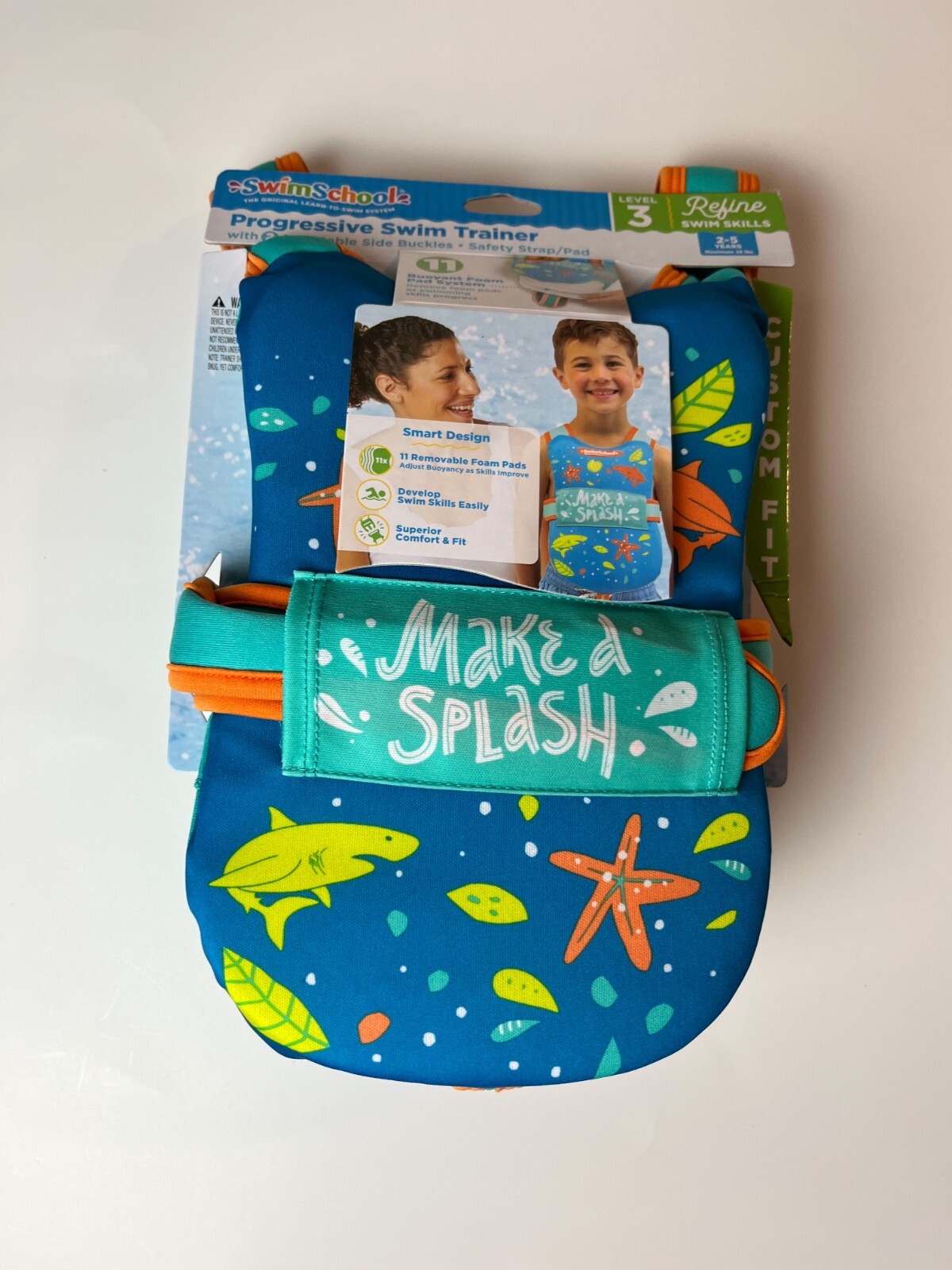 Swim School Progressive Swim Trainer Level 3 = Shark Theme = Ages 2-5 Max 38 lbs