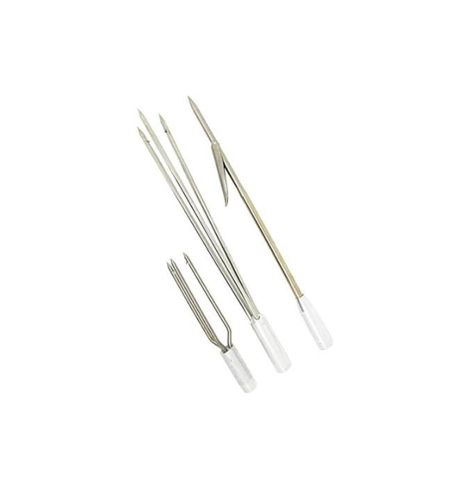 Spearfishing 5′ Fiber Glass 1 Piece Hawaiian Sling Pole Spear 3 Tips Set