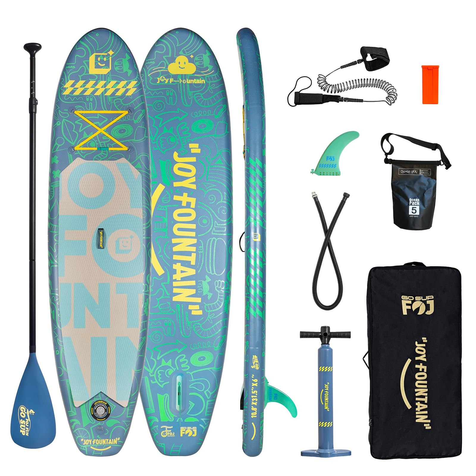 Inflatable Paddle Board,10.8’x31.5×6 Stand Up Paddle Boards, SUP Board Paddle wi