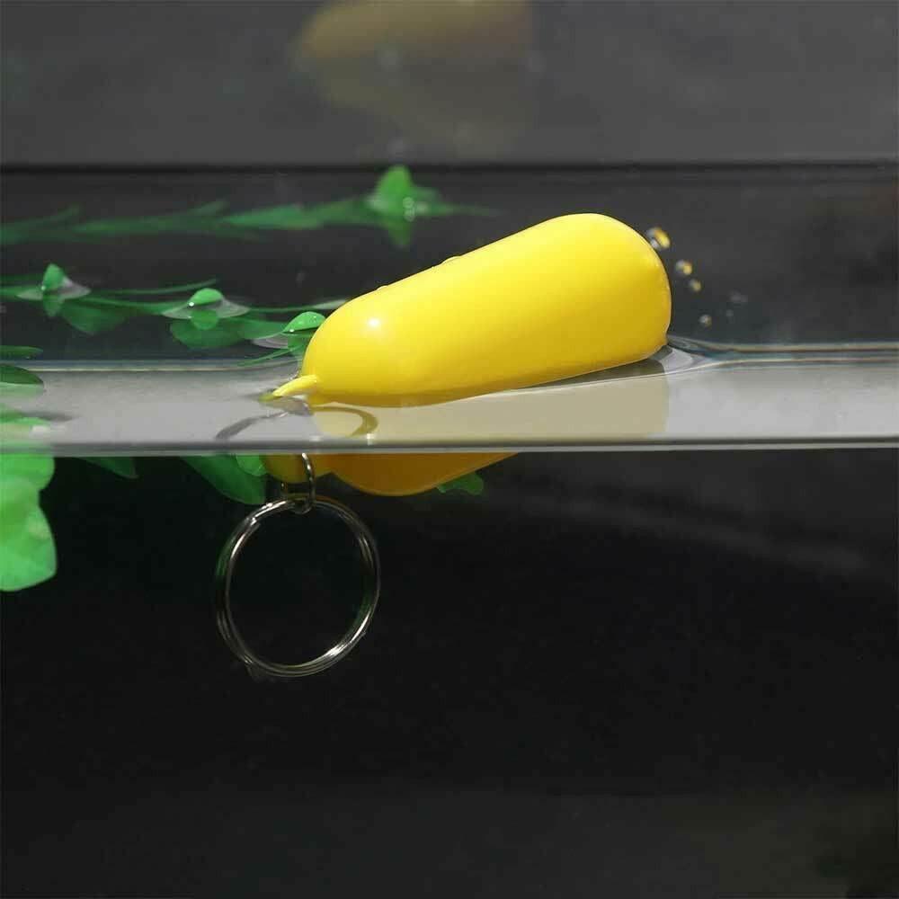 5Pcs Boat Floating Keychains 2.68X0.98In Yellow Buoy Float Key Pendant Oval Shap