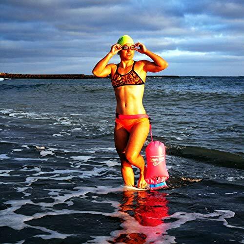 SAFETY FLOAT & DRYBAG for Open Water Swimmers Triathletes PVC 15L Pink NEW WAVE