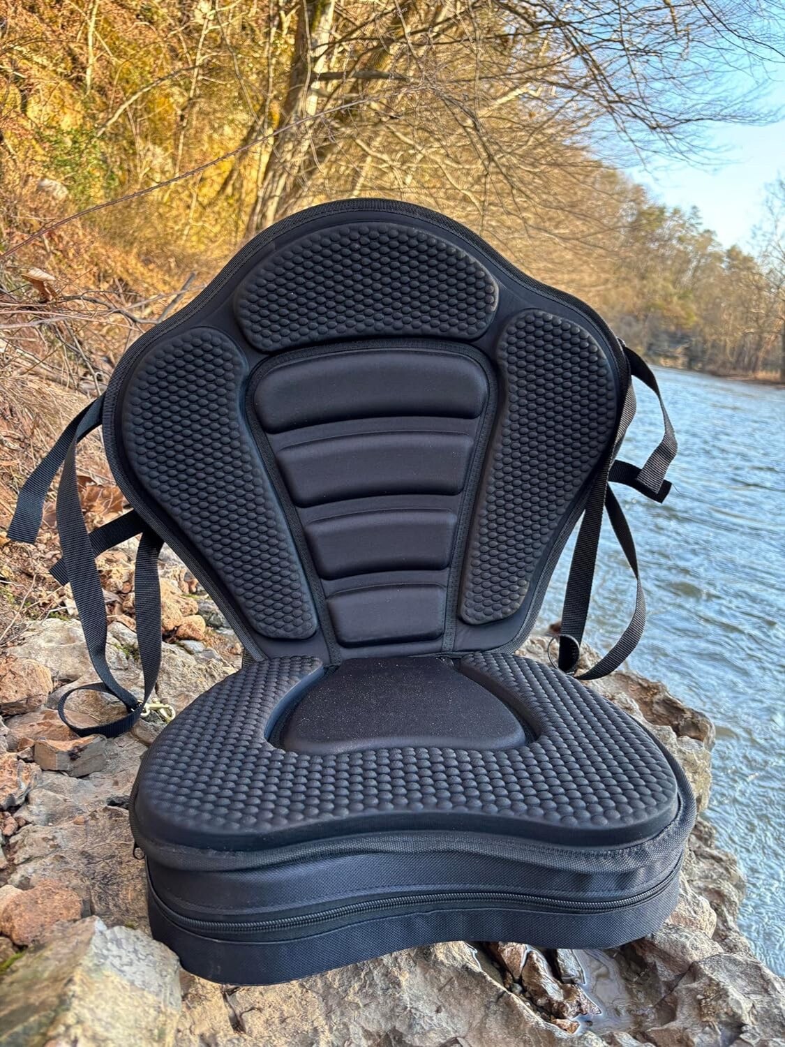 CRO Ultimate Padded Kayak Seat – 4” Thick Cushion for Maximum Comfort + Storage