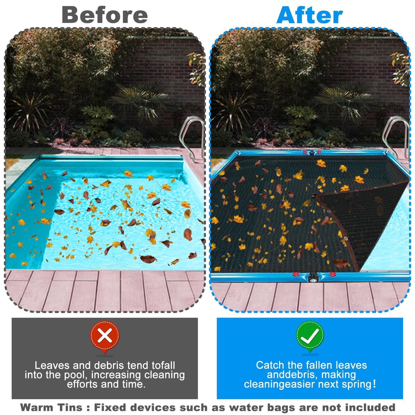 16 x 26FT Pool Leaf Net Cover- Thicken Rectangle Leaf Netting for Inground an…